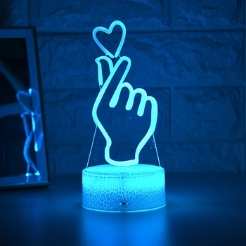 Нови Детски Light Night 3D LED Night Light творчески маса ночники романтични, отколкото сърцето на светлина деца на скара декорация на дома подаръци