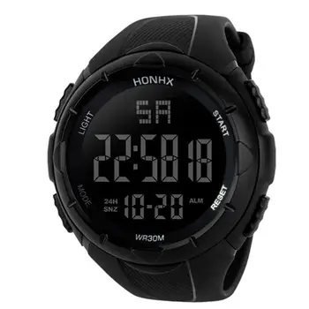 за да гледате мъже 2019 луксозни мъжки аналогов силиконов каишка дигитален военен армейски спорт LED водоустойчив мъжки часовник horloges mannen A0