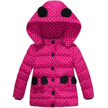 2020 ограничен по време, район Полиестер Памук нови момичета зимно палто бебешко яке топла горна дреха децата малки точки облекло