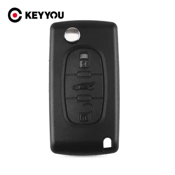 KEYYOU 20x Remote Car Key Shell Case за peugeot 407 407 307 308 607 3 бутона Key Case с автомобилен символ на CE0523