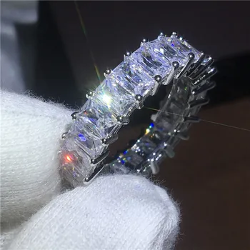 Choucong искра обещание пръстен от сребро 925 AAAAA cz луксозни сватбени пръстени годежен пръстен за жени сватбена декорация парти