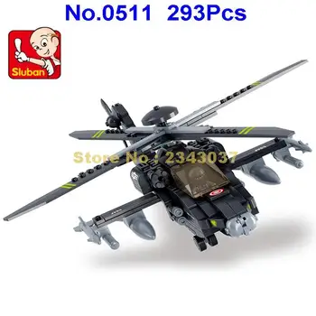 Sluban 293pcs military apache бойни самолети helicopter building block 1 играчка