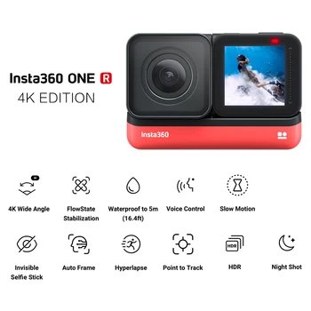 Insta360 ONE R 4K Edition Anti-shake Sports Action Camera 4K широкоъгълен обектив водоустойчив гласово управление на Slow Motion Night Studio