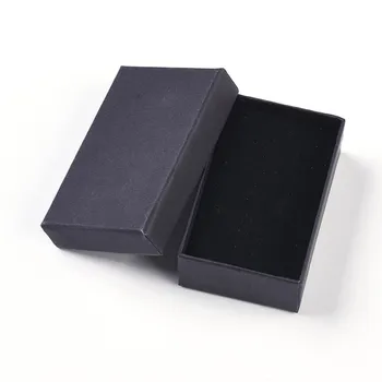 24шт черни квадратни картонени кутии за бижута, обеци, колие, гривна днешно съхранение дисплей подаръци пакет кутия