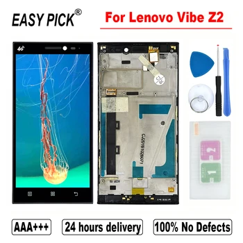 За Lenovo Vibe Z2 LCD дисплей с сензорен екран подмяна на дигитайзер Събрание с рамка за Lenovo Vibe Z2 Dual Sim LCD екран