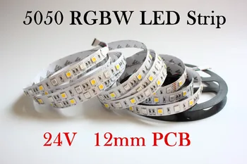 5M/ЛОТ led strip light 5050 DC24V RGBW SMD 12mm ПХБ 5M 60leds/m led гъвкава лента въже лента светлина RGBWW RGB топъл бял нов