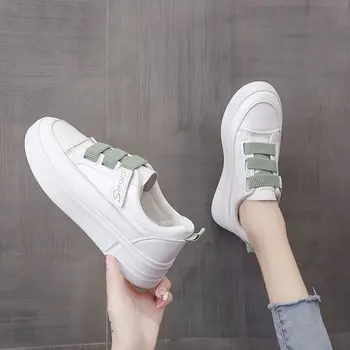 Дамски обувки Дамски маратонки 2020 мода бели обувки плоски спортни обувки на нисък ток малка гумена подметка Дамски маратонки 2020