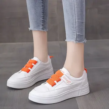 Дамски обувки Дамски маратонки 2020 мода бели обувки плоски спортни обувки на нисък ток малка гумена подметка Дамски маратонки 2020