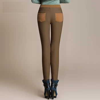 Xisteps топло кадифе разтеглив, гамаши 2020 нови есенно-зимни дамски панталони Дамски лоскутные тесни тесни панталони плюс размер S-6xl