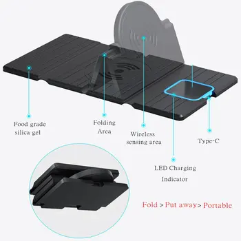 15W Qi Wireless Charger Fold Stand Holder бързо зареждане за iPhone 11 Pro XR XS X Max за зарядно устройство Samsung S20 S10