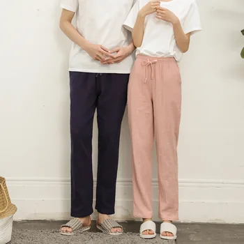 Есен бельо памук двойка дъна сън женски свободни M-XXL плюс размер ночнушки панталони, пижами, пижами, Дамски панталони