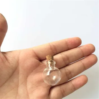 Кръгла топка мини бутилки окачване колие малки стъклени бутилки със запушалка подарък стъклени буркани, за флакон 20 бр. нов 2016