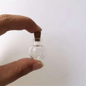 Кръгла топка мини бутилки окачване колие малки стъклени бутилки със запушалка подарък стъклени буркани, за флакон 20 бр. нов 2016