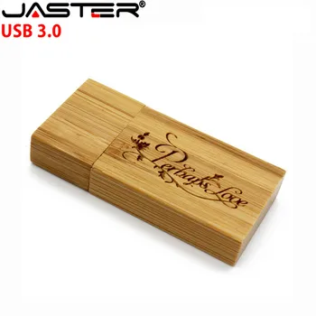 JASTER USB 3.0 дървени USB флаш памет Pendrive Memory Stick + подарък кутия 4GB 8GB 16GB 32GB 64GB U диск сватбен подарък безплатен потребителски лого
