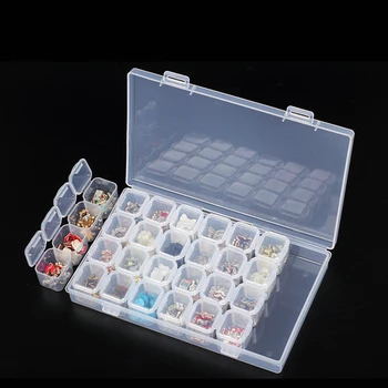 Маникюр калъф за съхранение на кристали и скъпоценни камъни, аксесоари за пластмасови празен контейнер за декорация на нокти пайети, мъниста организатор Box