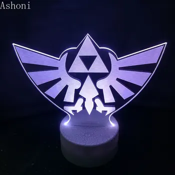 Легендата на Zelda 3D настолна лампа Baby Touch Control 7 промяна на цвета акрилни лека нощ USB декоративни детски коледни подаръци