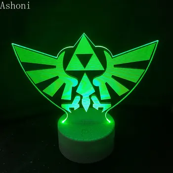 Легендата на Zelda 3D настолна лампа Baby Touch Control 7 промяна на цвета акрилни лека нощ USB декоративни детски коледни подаръци