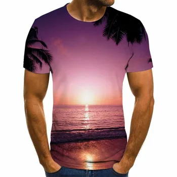 2020 нов летен мъжки 3D тениска ежедневно с къс ръкав За-образно деколте мода естеството на печатни Майк мъжки тениски момчета момичета тениски, потници