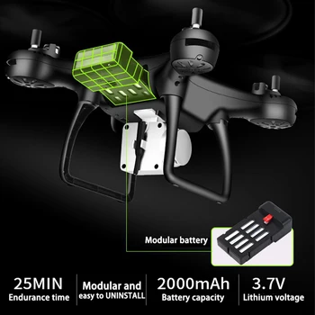 Радиоуправляеми безпилотни самолети, с камера HD, 4k Quadcopter Dron Toys професионални Fpv безпилотни летателни апарати, Wifi Dron широка камера дълъг живот на батерията Dron подарък