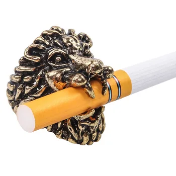 Лъвската глава бронзов/сребърен сплав безименния пръст ръчно багажник на притежателя на цигари за пушачи пушач мъжете подарък 18 мм, 19 мм