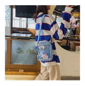 Нов прием на мини Itabag прозрачен PVC Crossbody чанта японски аниме cosplay Лолита Ita чанта с прозрачен прозорец чанти