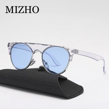 MIZHO Fashion Steampunk Vintage Retro Sun Glasses Women Cat eye Metal Man UV400 Celebrity слънчеви очила мъжете марка дизайнер