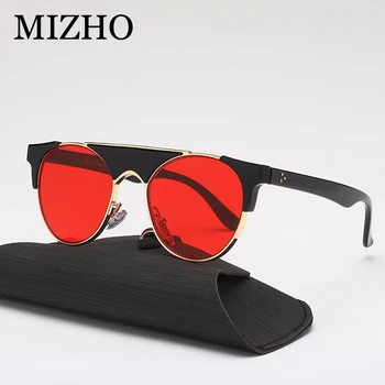 MIZHO Fashion Steampunk Vintage Retro Sun Glasses Women Cat eye Metal Man UV400 Celebrity слънчеви очила мъжете марка дизайнер