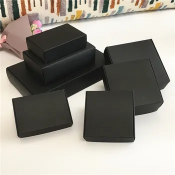 Черна хартиена подарък кутия тайнствен пакет бонбони, сувенири дисплей опаковъчна кутия калъф за съхранение на бижута картонени кутии
