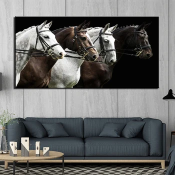 Изкуството на стената платно кадър HD отпечатва плакат 1 бр животно кон живопис за спални начало декоративни Модулен модел