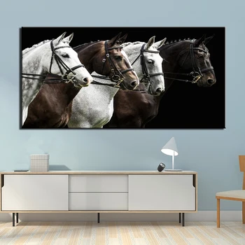 Изкуството на стената платно кадър HD отпечатва плакат 1 бр животно кон живопис за спални начало декоративни Модулен модел