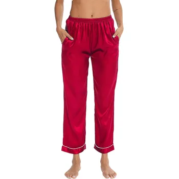 Летни дамски сатен с копринени пижамные панталон удобен за спане дъна на панталони домашни панталони, за жени свободни панталони големи размери pijama mujer