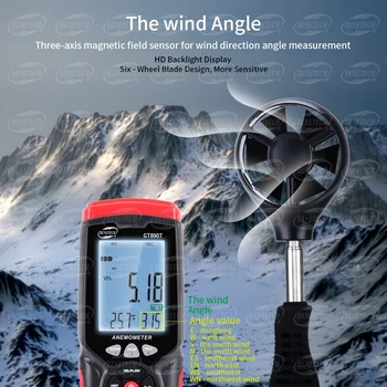 Метеорологична станция анемометр datalogger със скоростта на вятъра, посоката на вятъра, температура, влажност и софтуер за КОМПЮТЪР
