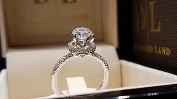 Сега S925 сребърен пръстен за жени Anillos 1 карата Циркон Bizuteria голяма разпродажба на оригинални Silver 925, бижута Пръстени кутия за жени