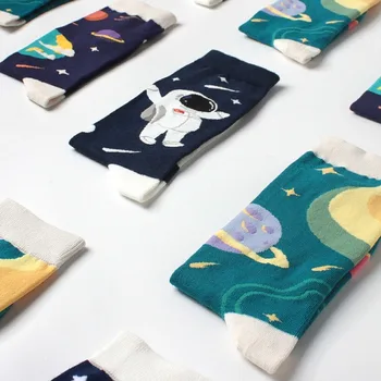 Нова мода Harajuku корейски сладък Kawaii Луната засаждане жени чорапи памук ежедневни карикатура зима Метеор японски Дамски чорапи