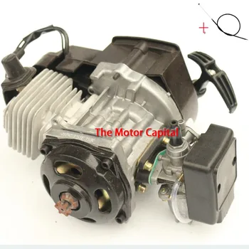 6 зъбите 43cc 47cc 49cc 2-тактов двигател + дроссельный кабел комп MOTOR MINI QUAD ROCKET POCKET BIKE mini quad за верига t8f