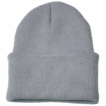 Унисекс тромави плетене на Шапка хип-хоп шапка топла зима ски шапка плътен цвят зимата е топла мека ветрозащитная шапка Дамски шапка
