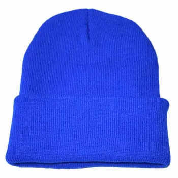 Унисекс тромави плетене на Шапка хип-хоп шапка топла зима ски шапка плътен цвят зимата е топла мека ветрозащитная шапка Дамски шапка