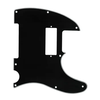 FLEOR Mini Humbucker Guitar Pickguard Tele Black 3Ply с винтове за тялото на китарата