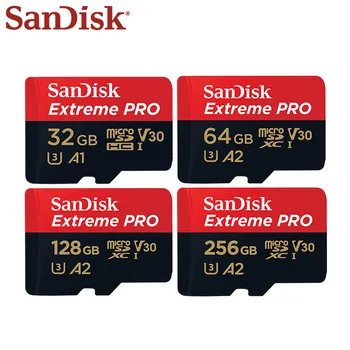 SanDisk Memory Card Extreme Pro Micro SD Card 256GB 128GB 64GB U3 V30 TF Карта до 170MB/s Flash Card 32GB камера за Drone