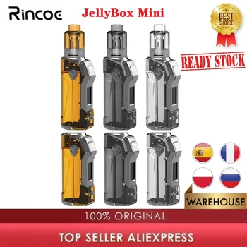 Оригинален Rincoe JellyBox Mini TC Kit 80W JellyBox Mini Mod с 4,8 мл Jellytank 0,96-инчов дисплей E-cig Vape kit VS Mechman Lite