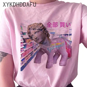 Vaporwave T Shirt Women Hip Hop Harajuku Ulzzang Tshirt Graphic Aesthetic Гръндж T-shirt Fashion Streetwear жена топ Tee