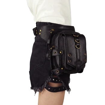 Реколта steampunk скута чанти парна пънк ретро рок готик чанта Готик рамото скута чанти пакети Викториански стил на Жените и мъжете крак чанта