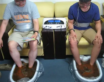 Двойна йонна detox изчистване на машина десетки масаж терапия, йонна детоксикация на краката спа машина вана за краката салон спа терапии за тяло 1 бр. по DHL A05