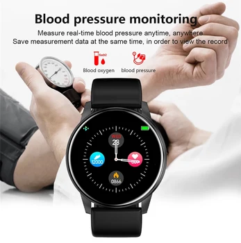 LIGE нов цветен екран на смарт часовник на жените и мъжете пълен сензорен фитнес тракер кръвното налягане смарт часовници жени Smartwatch за Xiaomi
