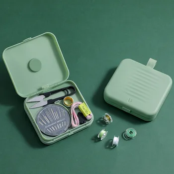 Магнитна шевна кутия комплект шевни конци шевове, игли за плетене инструменти двупластова плат копчета занаят ножици за домашно органайзер