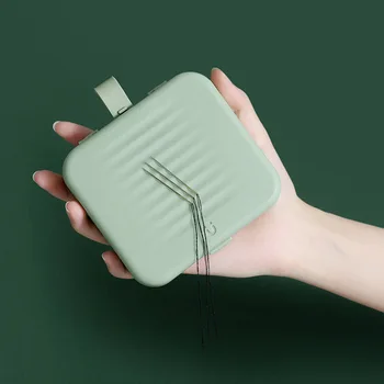 Магнитна шевна кутия комплект шевни конци шевове, игли за плетене инструменти двупластова плат копчета занаят ножици за домашно органайзер