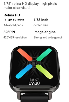 2020 Finow DTX SmartWatch 1.78 инчов HD Екран Fashion Smart Watches ECG Heart Rate Monitor IP68 Waterproof Smart Watch Men Women