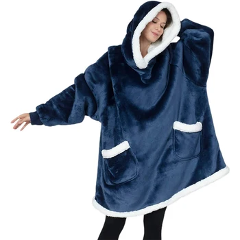 Hoody пот одеяло извънгабаритни hoody hoody жени Шерпа карманное одеяло с ръкави зимни hoody с качулка за възрастни