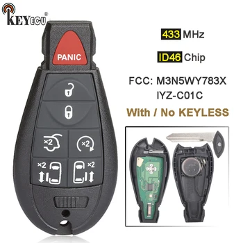 KEYECU 433 Mhz ID46 чип M3N5WY783X / IYZ-C01C Keyless-Go Smart Remote Key Fobik ключодържател за Chrysler, Jeep, Dodge Ram Багажника 2008-