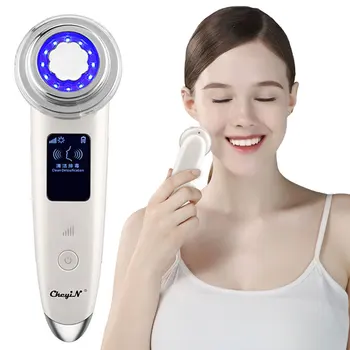Електрически EMS LED Photon Light Therapy вибрация на нагряване масажор за лице кожата се подмладява лифтинг на лицето стяга за премахване на бръчки 53